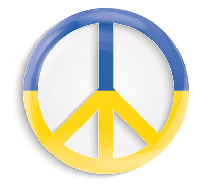 Ukraine symbol peace with flag