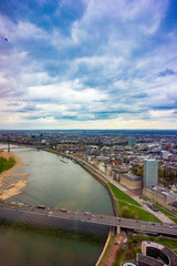 Aerial View Of Dusseldorf City In North Rhine-Westphalia Germany