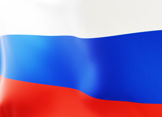 Russia flag. Russia's war with Ukraine, Russian aggression. Negotiations and mediations between Russia and Ukraine. 3D render, 3D illustration.