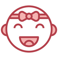 HAPPY red line icon,linear,outline,graphic,illustration