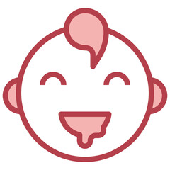 HUNGRY red line icon,linear,outline,graphic,illustration