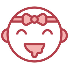 HUNGRY red line icon,linear,outline,graphic,illustration