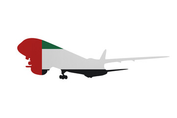 Aircraft News clip art in colors of national flag on white background. United Arab Emirates