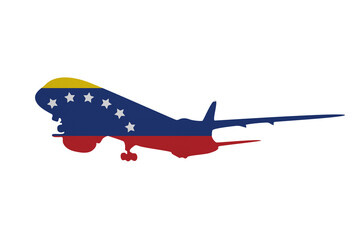 Aircraft News clip art in colors of national flag on white background. Venezuela