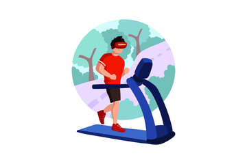 Plakat Virtual fitness using VR tech