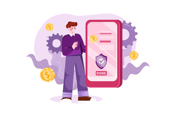Online Payment Security Illustration concept.