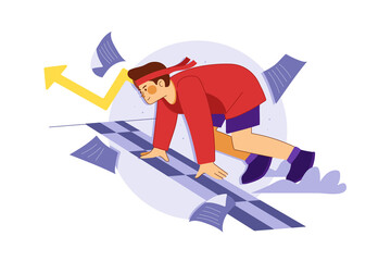 Developing professional success Illustration concept. Flat illustration isolated on white background