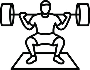 Squat Lift Illustration Icon 