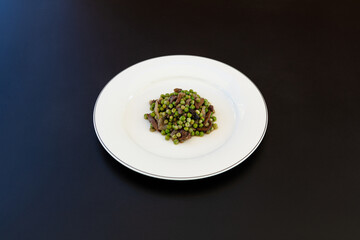 Piselli, Pancetta, italia, cucina italiana, roma, secondo, romana , ortaggio, alimento, insalata, verde, salutare, freschi, vegetariana, pasti, piatto, bio, dieta, piatti, bianco, lattuga, cena, pranz