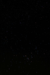 night starry sky over the forest, sky seen from Poland in February, starry sky and black landscape outline