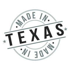 Made In Texas Stamp Logo Icon Symbol Design. Seal Badge National product vector.