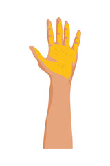 hand with yellow paint