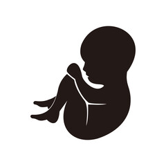 Fetus icon embryo human illustration sign on white background	