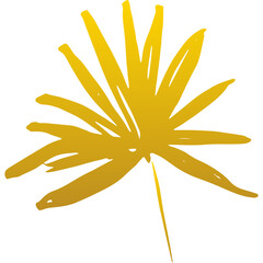 Palm Leaf Gold Hand Drawn - 489906254