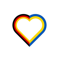 unity concept. heart icon with germany and ukraine flags. vector illustration isolated on white background