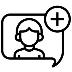 ADD USER line icon,linear,outline,graphic,illustration