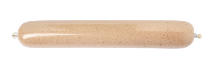One whole delicious liverwurst isolated on white