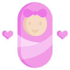 BABBY GIRL flat icon,linear,outline,graphic,illustration