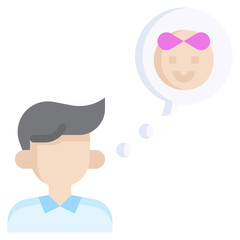 THINK flat icon,linear,outline,graphic,illustration