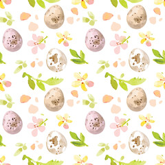 Materiał do szycia Tender watercolor easter seamless pattern in watercolor style