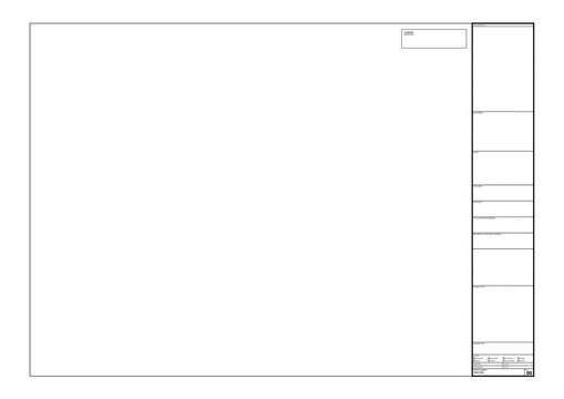 2D drawing title block on white background. Used to standardize submission of the project drawings.  