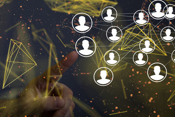 Global network. Blockchain. 3D illustration. Neural networks and artificial intelligence. Abstract