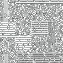 Monotone blue and grey of silhouette tropical foliage and fill in stripe leaves in colorful mood seamless pattern in vector for fashion fabric and all prints