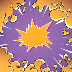 Comics backgrounds. Liquid splashes frame style. Game design template. Vector illustration