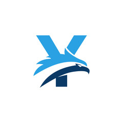 creative letter y concept eagle logo design vector illustration