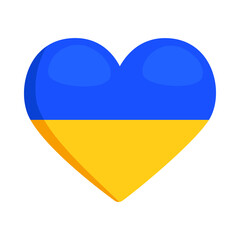 Ukraine Flag Sign Emoji Icon Illustration. Heart Vector Symbol Emoticon Design Clip Art Sign Comic Style.