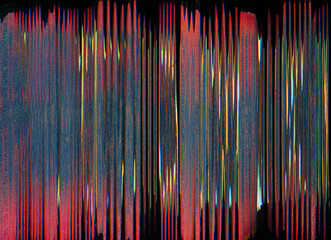 Color glitch noise. Digital distortion. Distressed display. Signal interference. Pink blue orange...