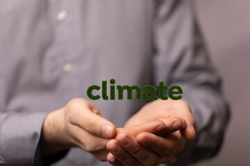 climate word modern in green