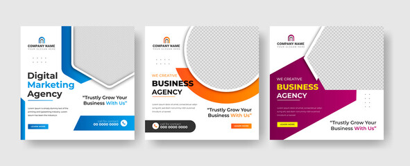 digital business marketing social media post template 