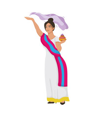 woman with purple powder