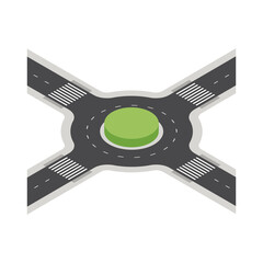 isometric roundabout road