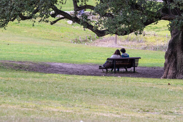 Landscape over the Garden Parque da Paz in Almada, Portugal