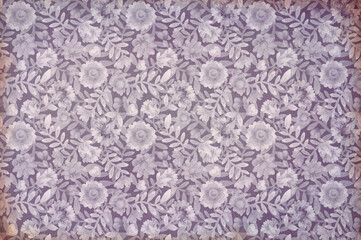 Retro grunge background. Floral ornament. Illustration for packaging design, wallpaper, wrapper and scrapbooking. Printing on fabric or paper.