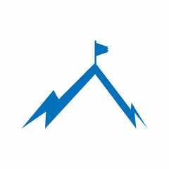 Mountain flag icon design template illustration vector