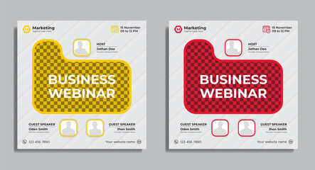 Live streaming business conference workshop social media or instagram post template vector premium