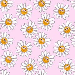 Obraz premium Simple floral seamless pattern with flowers for fabrics and cards and linens and kids and wrapping paper