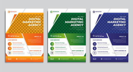 Digital marketing agency corporate flyer design template vector premium