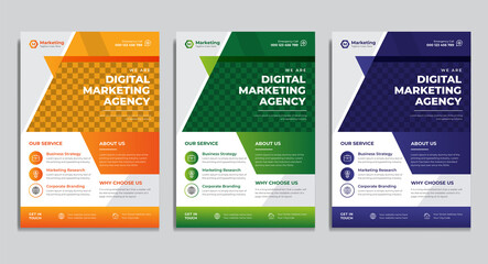 Digital marketing agency corporate flyer design template vector premium
