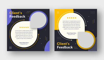 Customer feedback and testimonial social media post web banner