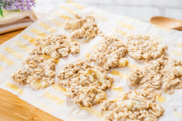 オートミールでバナナクッキー作り