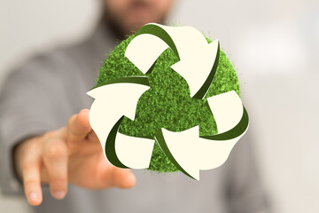 green recycling symbol for clean energy