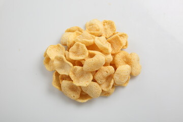 Potato chips single potato chips top view potato crackers snacks