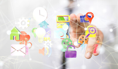 Big data visualization background.Abstract technology