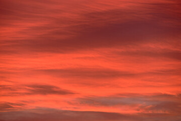 Obraz premium Sky light after sunset. orange background, clouds