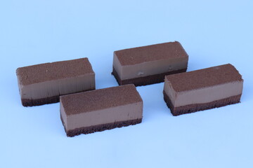 Schokomousse- Schnitten. Mousse-au-Chocolat.