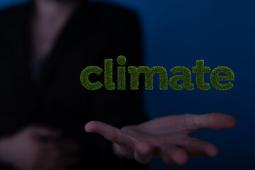 climate word modern in green